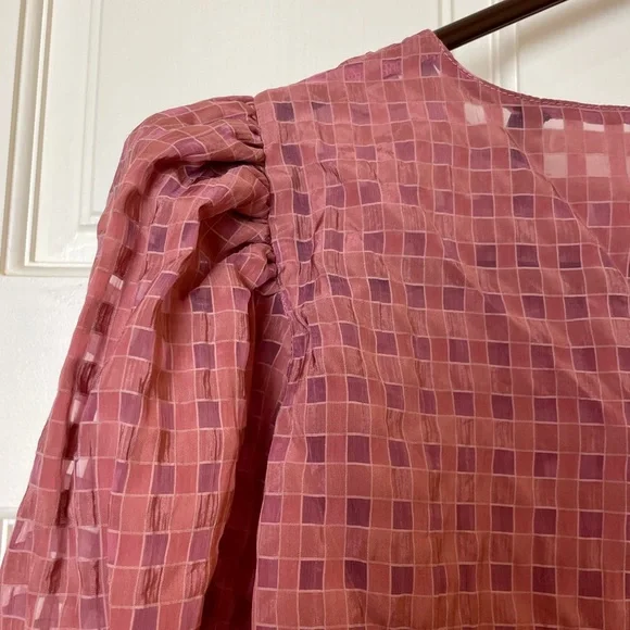 ZARA Balloon Sleeve Blouse in Dusty Pink - Picture 7 of 8